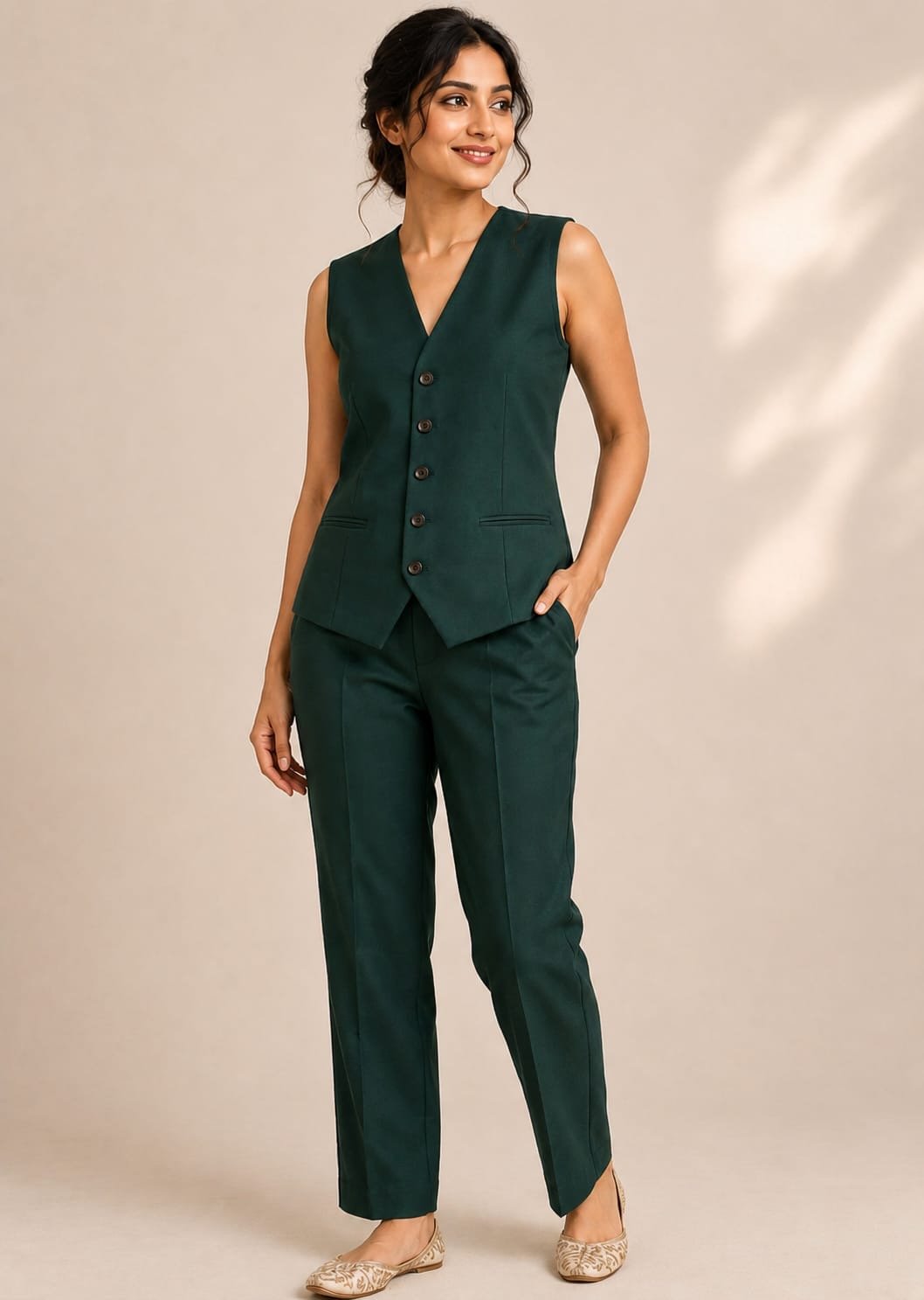 Bottle green waistcoat